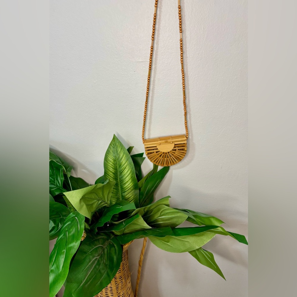 Natural Bamboo Half-Moon Bag
